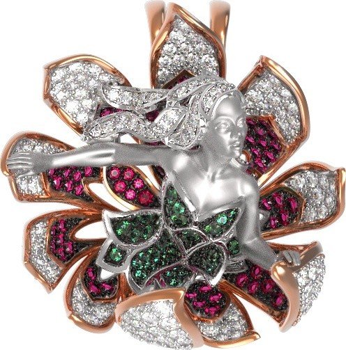 Подвеска из золота c фианитом