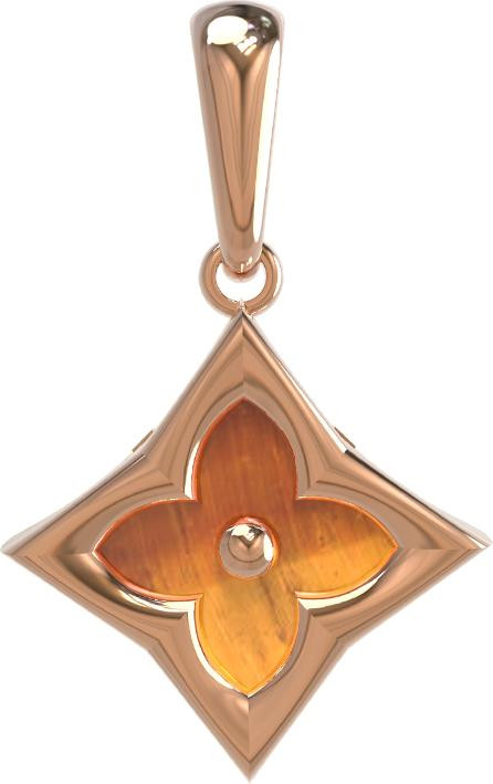 Подвеска из золота c тигровым глазом