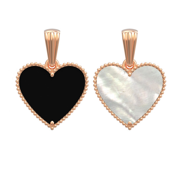 Подвеска из золота c ониксом и перламутром