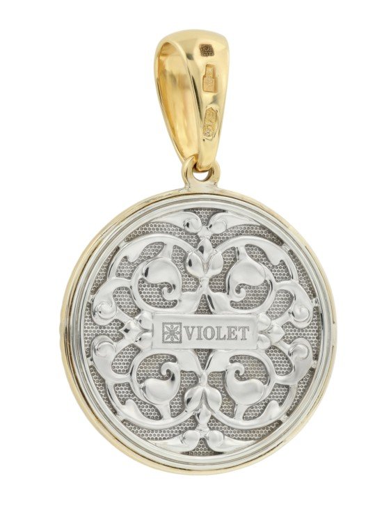 Подвеска из лимонного золота c эмаль