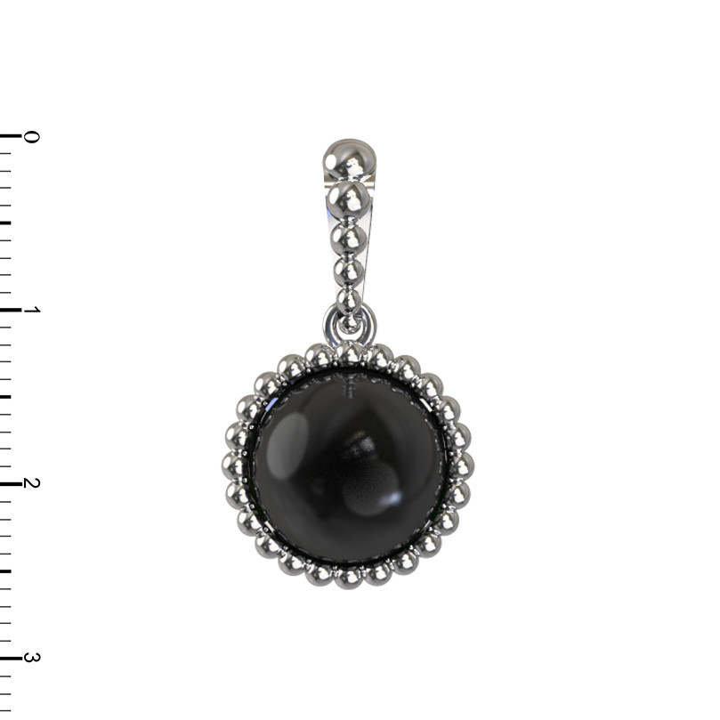 Подвеска из белого золота c ониксом