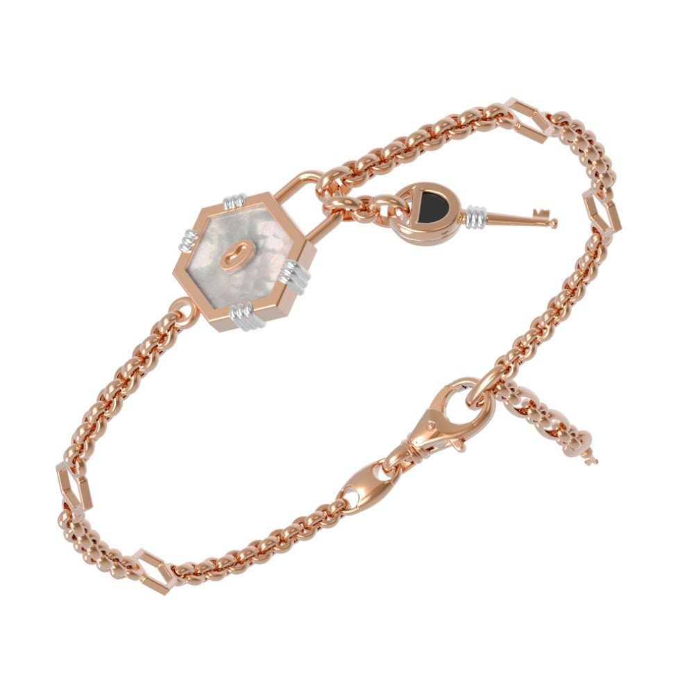 Браслет из золота c ониксом и перламутром