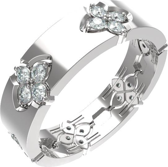 Кольцо из белого золота c бриллиантами