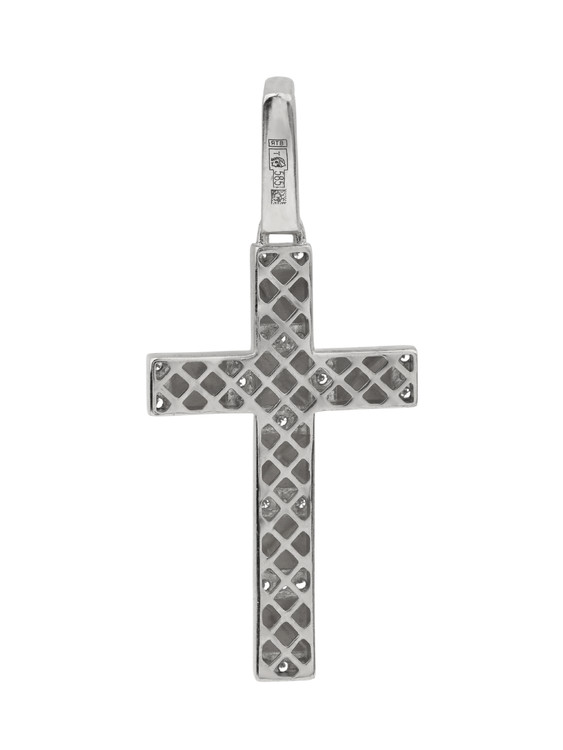 Крест из белого золота c бриллиантами