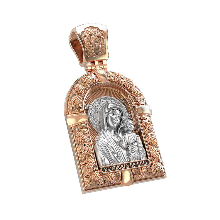 Образок из золота c эмаль