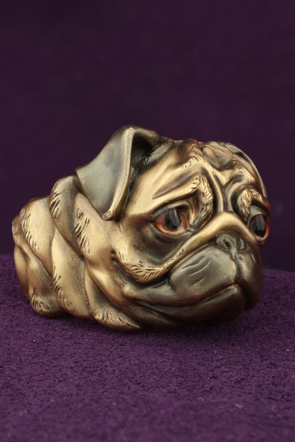 Кольцо из лимонного золота c эмаль