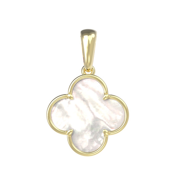 Подвеска из лимонного золота c перламутром