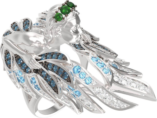 Кольцо из белого золота c фианитом