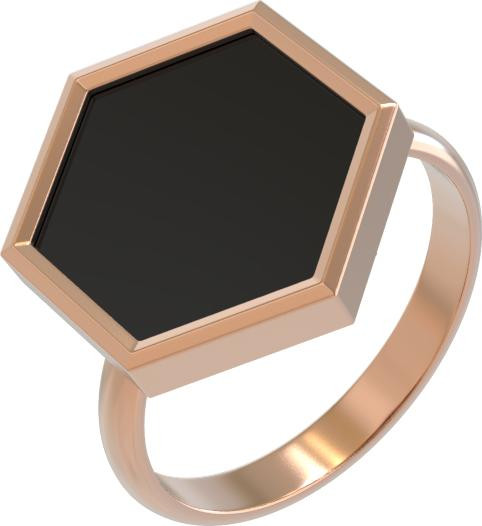 Кольцо из золота c ониксом