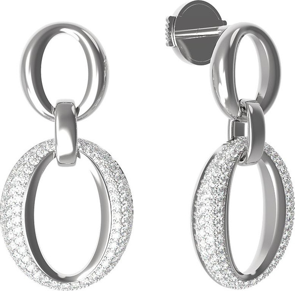 Серьги из белого золота c бриллиантами