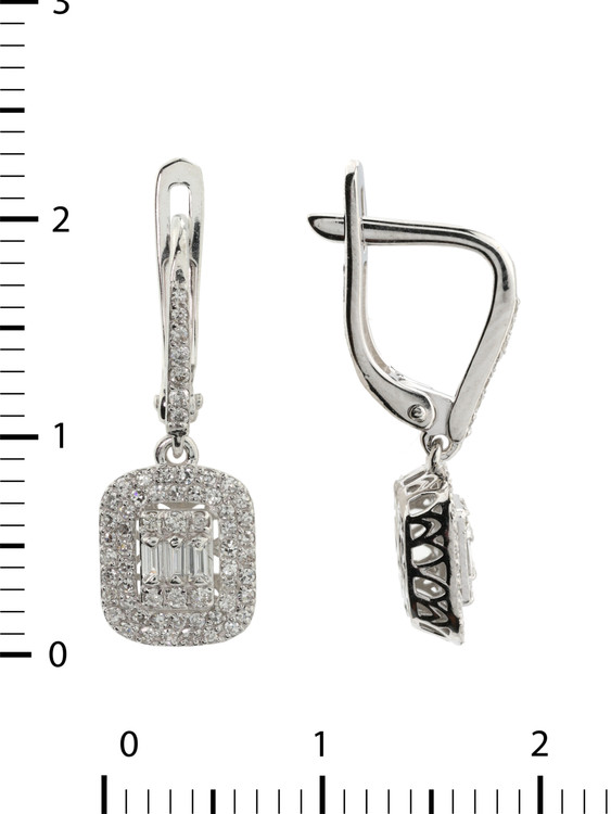 Серьги из белого золота c бриллиантами