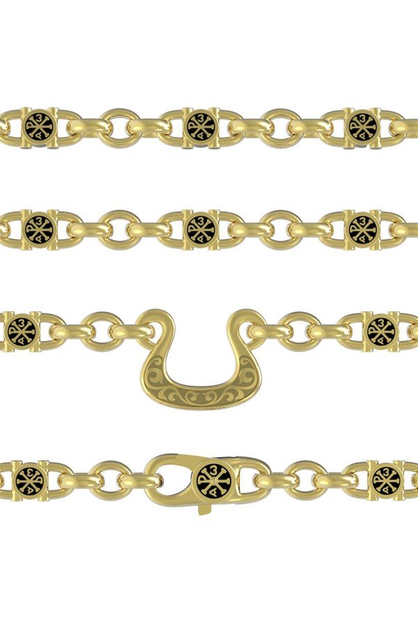 Цепь из лимонного золота c эмаль