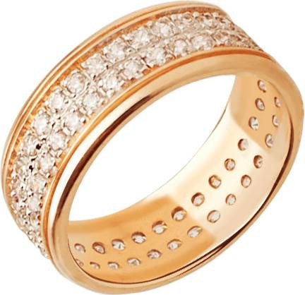 Кольцо из лимонного золота c фианитом