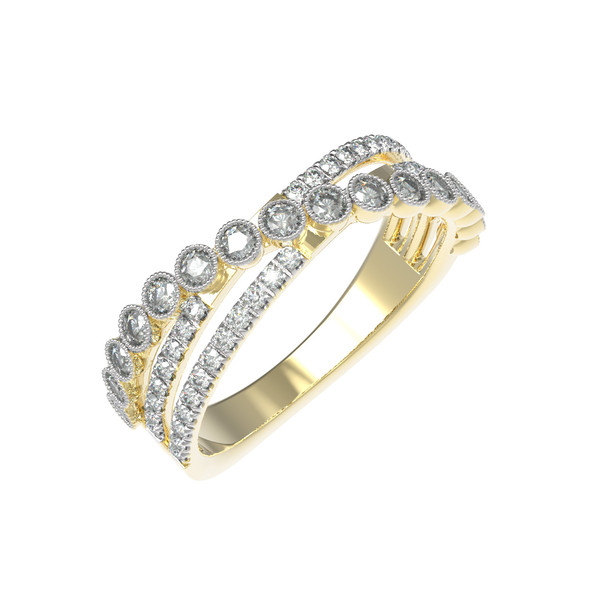 Кольцо из лимонного золота c бриллиантами