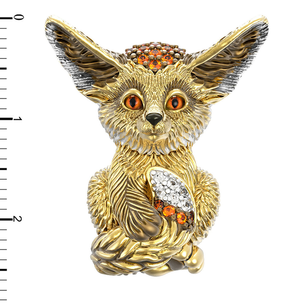 Подвеска из лимонного золота c эмаль и фианитом