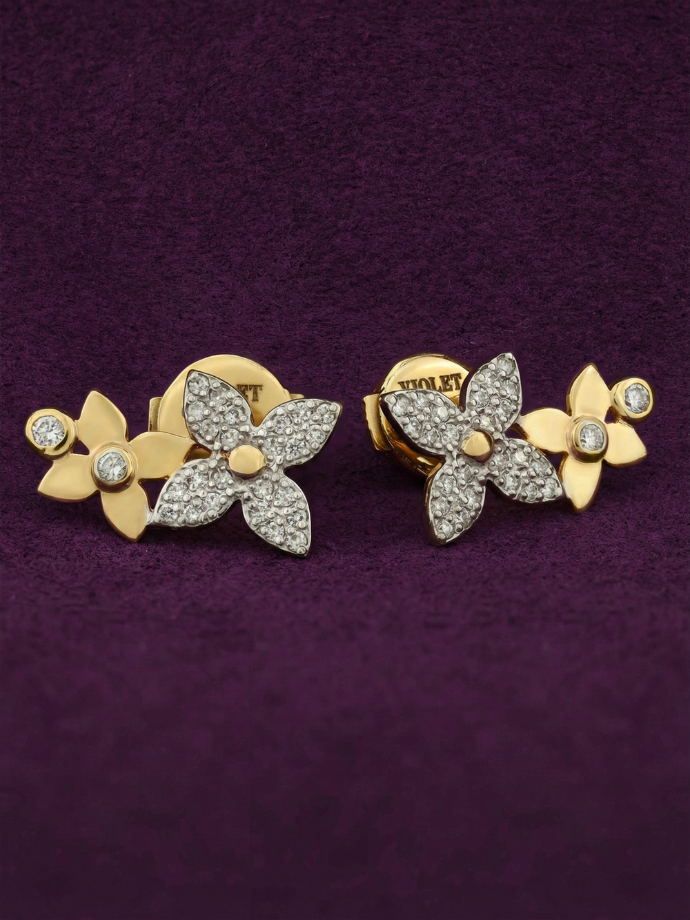 Серьги из лимонного золота c бриллиантами