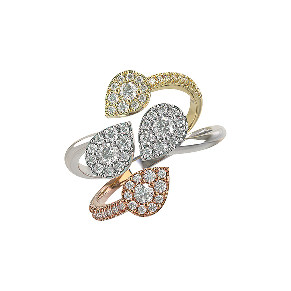 Кольцо из белого золота c бриллиантами