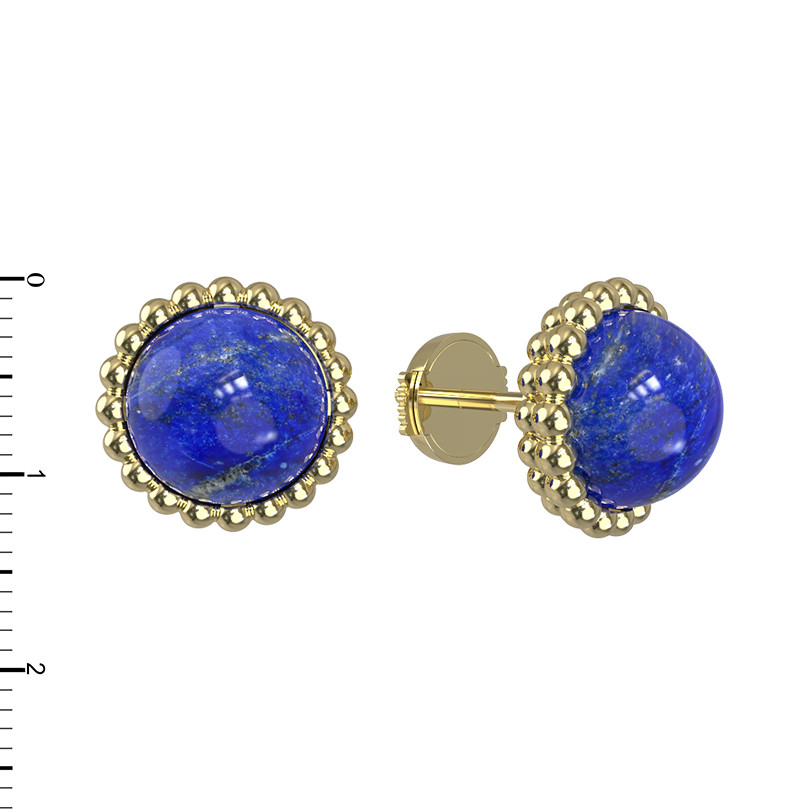 Серьги из лимонного золота c лазуритом