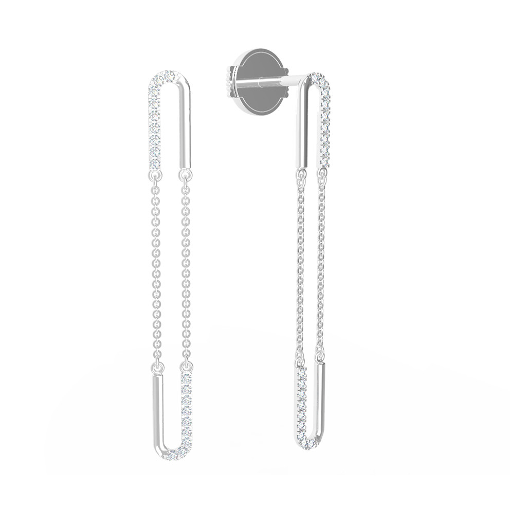 Серьги из белого золота c бриллиантами