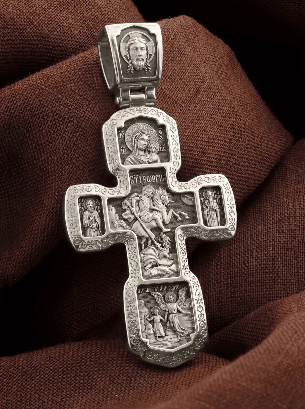 Крест из белого золота