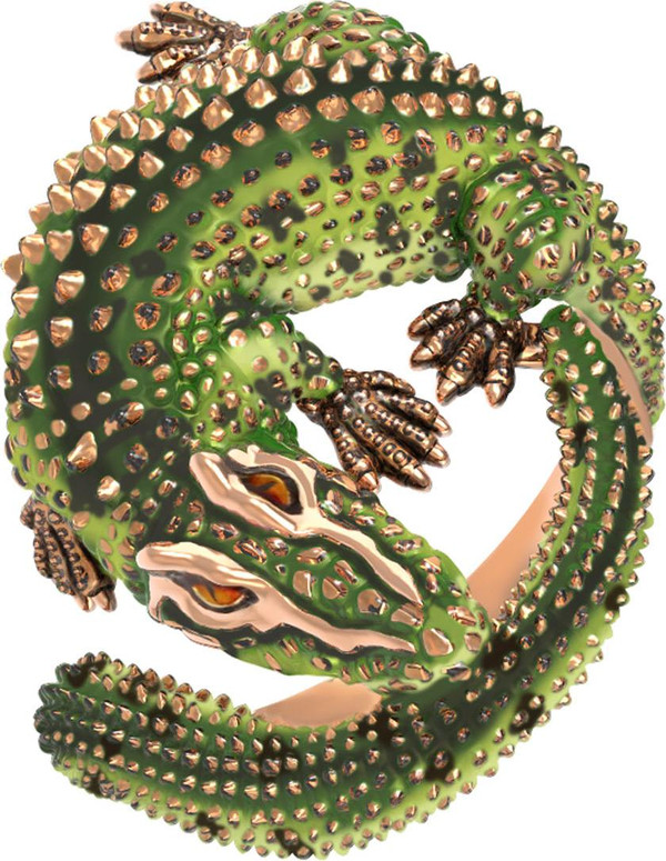 Кольцо из золота c эмаль