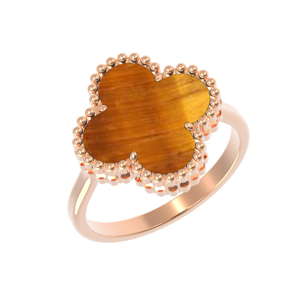 Кольцо из золота c тигровым глазом