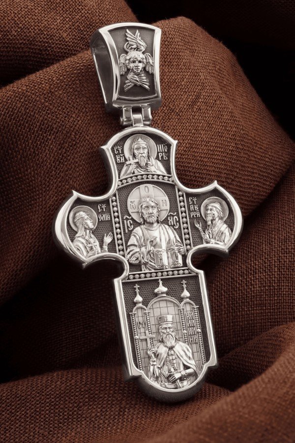 Крест из белого золота