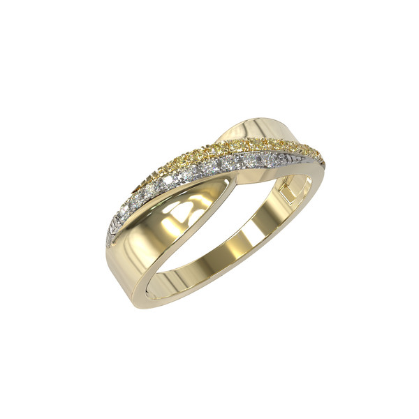 Кольцо из лимонного золота c бриллиантами