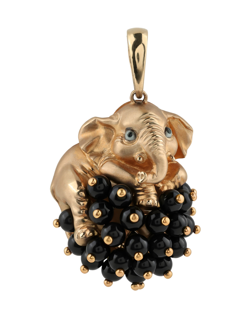 Подвеска из золота c эмаль и ониксом