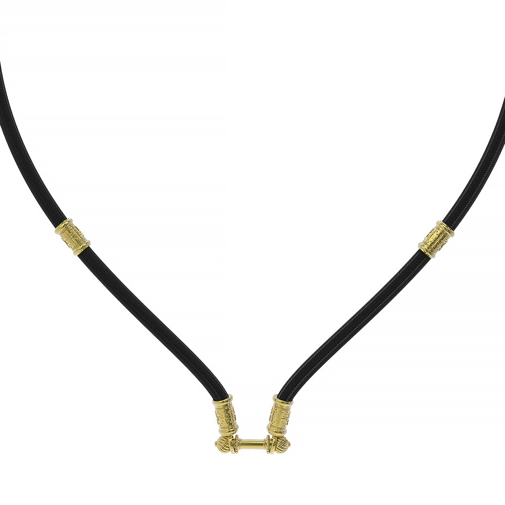 Шнурок шёлковый из лимонного золота c шёлковым шнурком