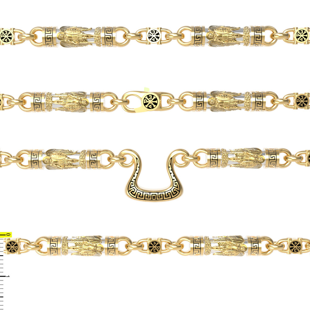 Цепь из лимонного золота c эмаль