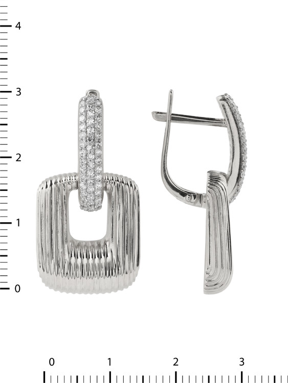 Серьги из белого золота c бриллиантами