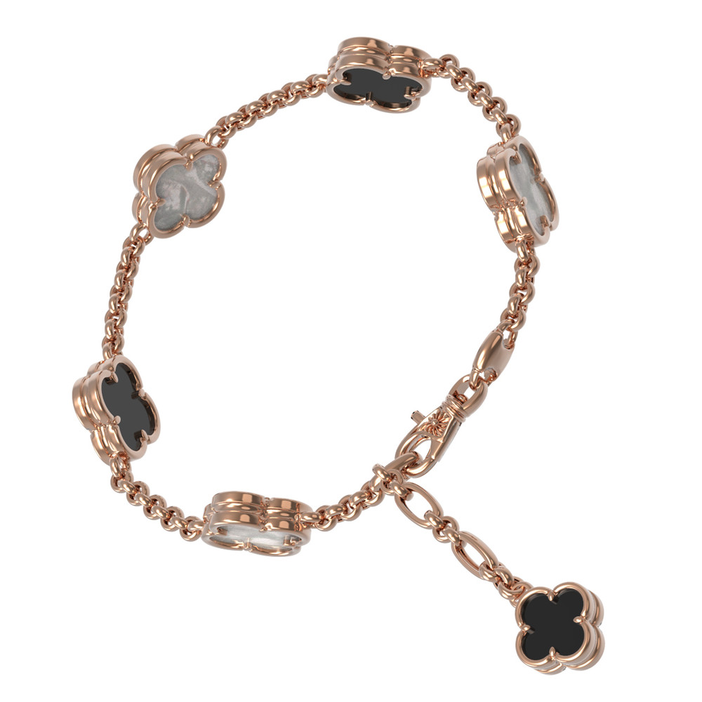 Браслет из золота c ониксом и перламутром