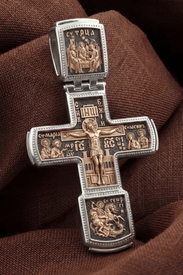 Крест из белого золота