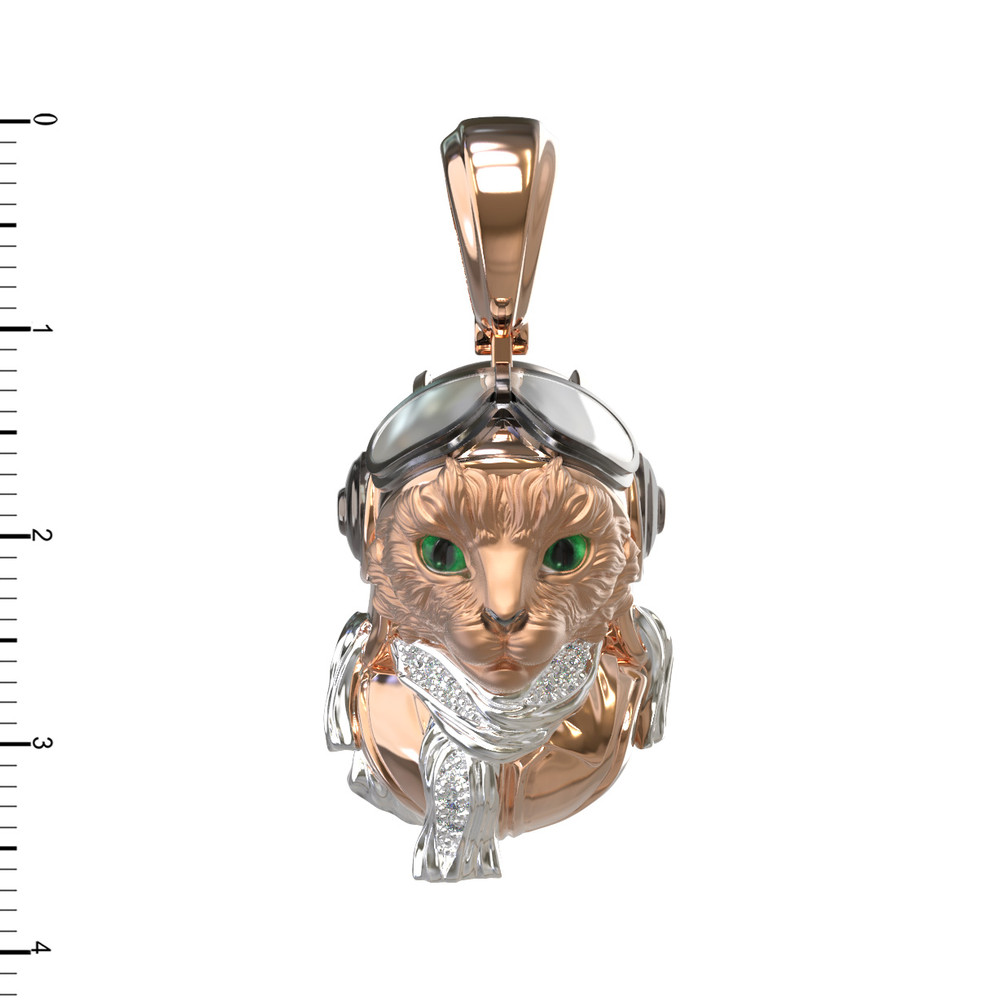 Подвеска из золота c эмаль , бриллиантами и рубином