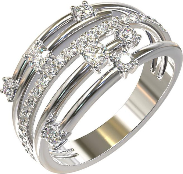 Кольцо из белого золота c бриллиантами