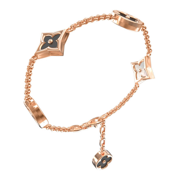 Браслет из золота c ониксом и перламутром