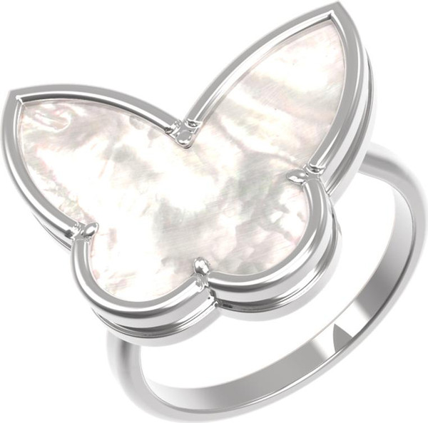 Кольцо из белого золота c перламутром