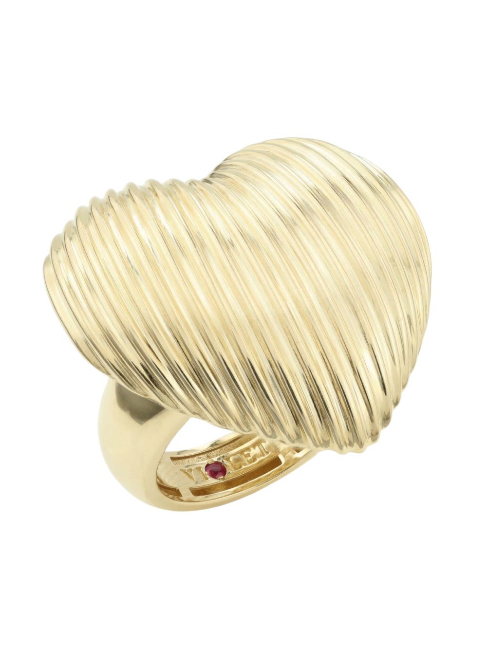 Кольцо из лимонного золота c рубином