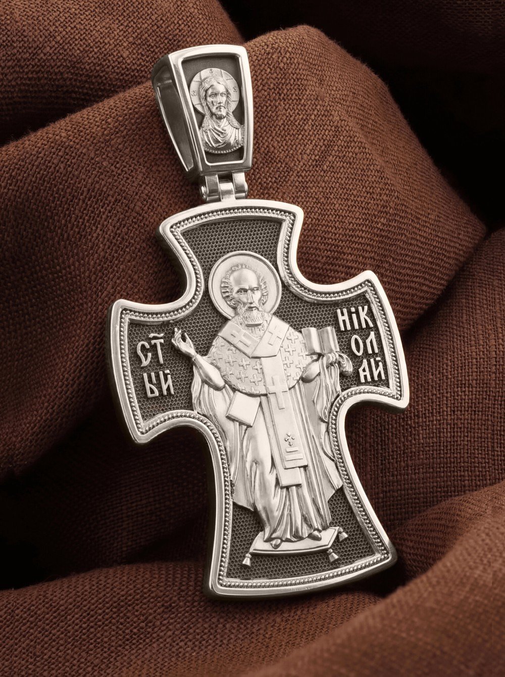 Крест из белого золота