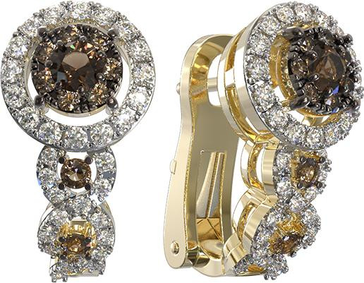 Серьги из лимонного золота c бриллиантами