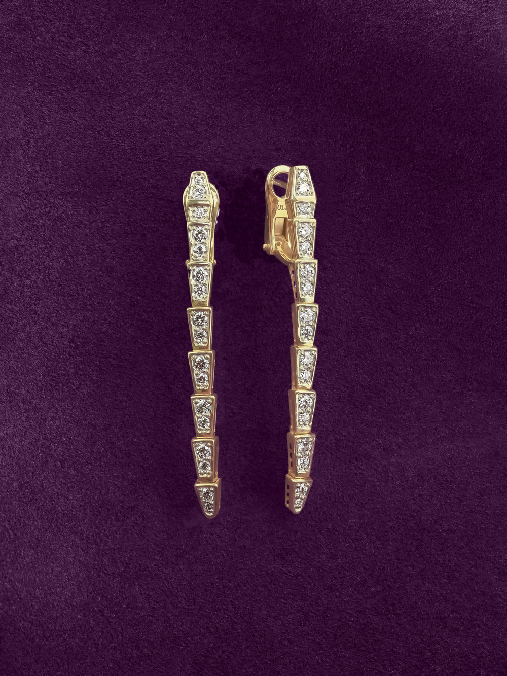 Серьги из лимонного золота c бриллиантами