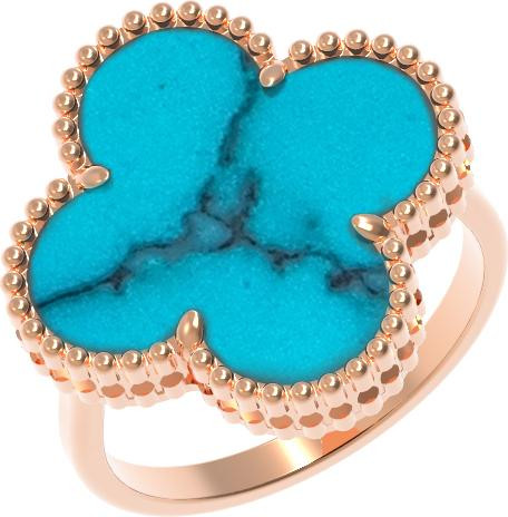 Кольцо из золота c бирюзой