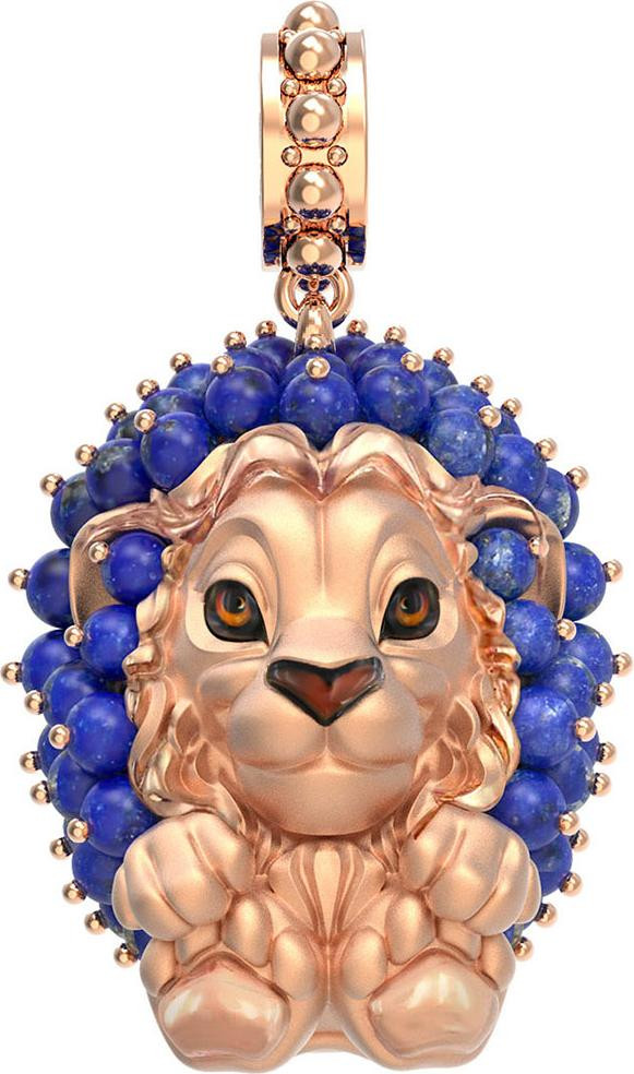 Подвеска из золота c эмаль и лазуритом