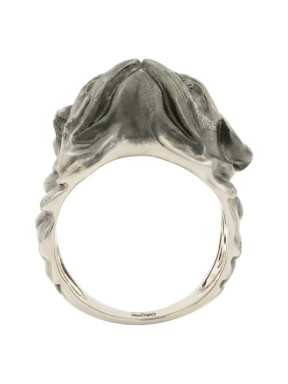 Кольцо из белого золота c эмаль