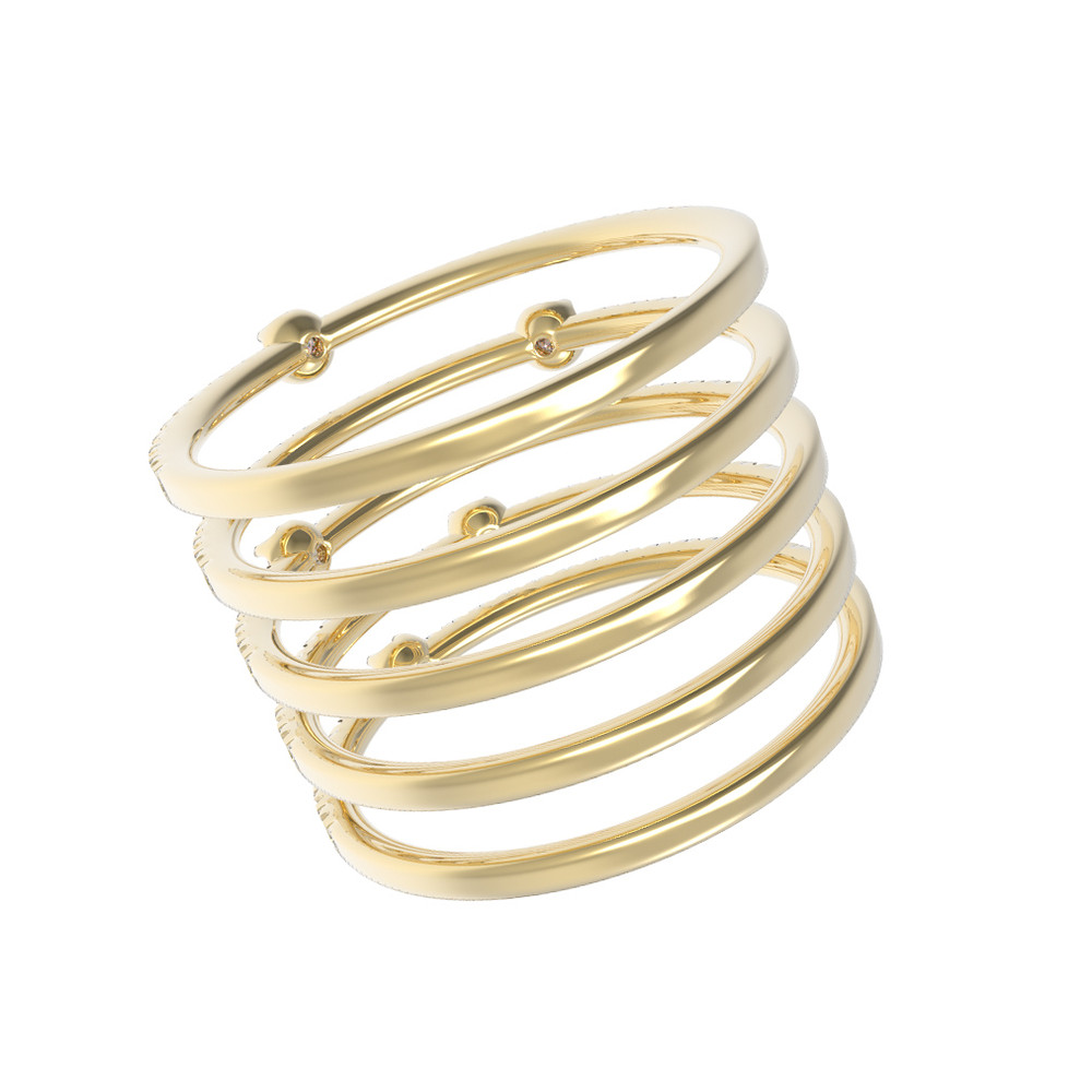 Кольцо из лимонного золота c бриллиантами