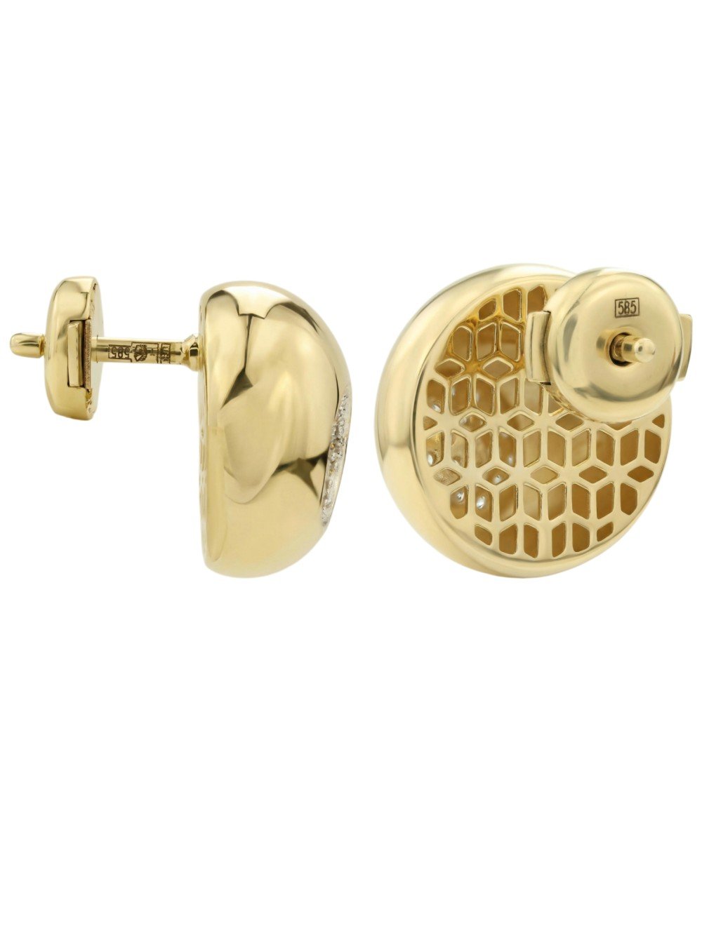 Серьги из лимонного золота c бриллиантами