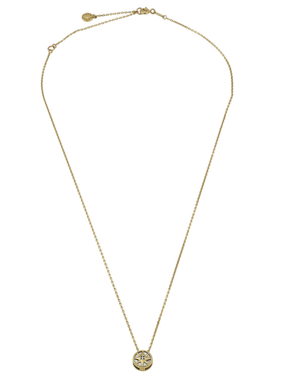 Колье из лимонного золота c бриллиантами и перламутром