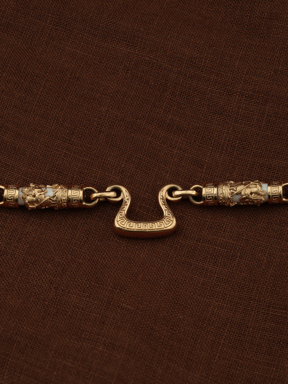 Цепь из золота c эмаль и бивнем мамонта