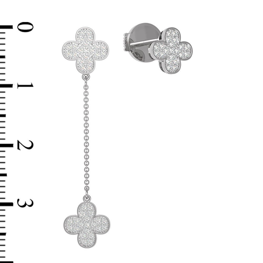 Серьги из белого золота c бриллиантами